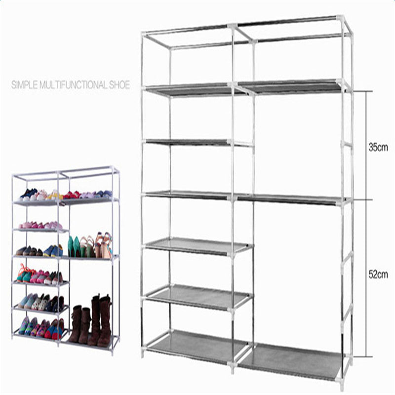 GAOMON Double Row 9-compartment Shoe Cabinet Boots Storage Case Purple