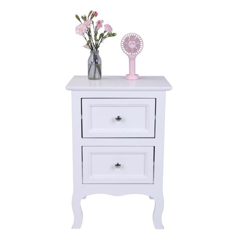 AMYOVE Nightstand with 2 Drawer Side End Wood Bedside Tables White