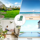 GAOMON 2pcs Beach Chair Steel Tube Bearing 120kg Folding Beach Chair Dark Green Stripes