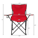 GAOMON Camping Chair Small Simple Foldable Chair 80x50x50cm Red