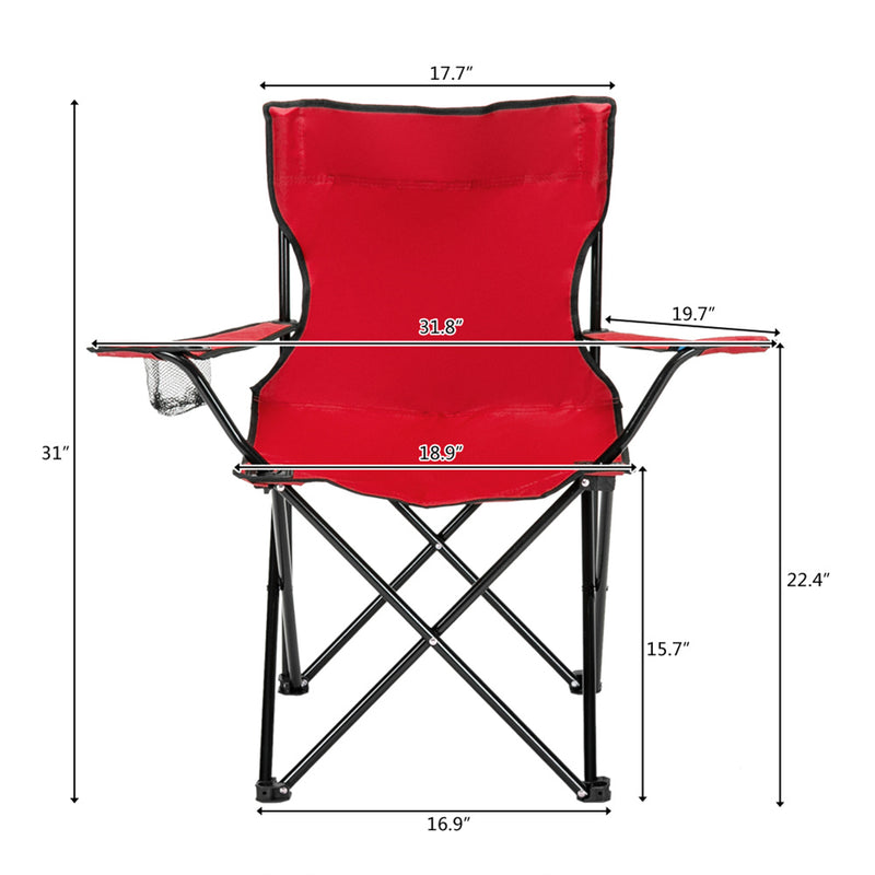 GAOMON Camping Chair Small Simple Foldable Chair 80x50x50cm Red