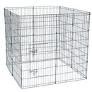 GAOMON 48" Basics Play Area Foldable Metal Pet Wire Fence 8 Pieces with Open Doors Black