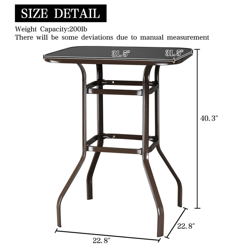 GAOMON Bar Table Patio Table Bistro High Top Patio Table Outdoor Brown