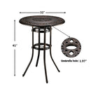 GAOMON Round Dining Table Easy To Assemble Table 81x81x104cm Bronze