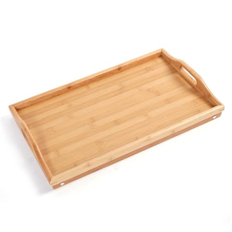 GAOMON Bamboo Tray Tea Table with Folding Legs Desk Wood Color