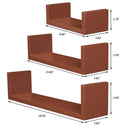 GAOMON 3pcs Wall Shelves Wall Mounted Storage Bookshelf Mdf Floating Display Shelves