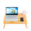 GAOMON 53cm Adjustable Computer Desk with Cup Holder - Wood Color