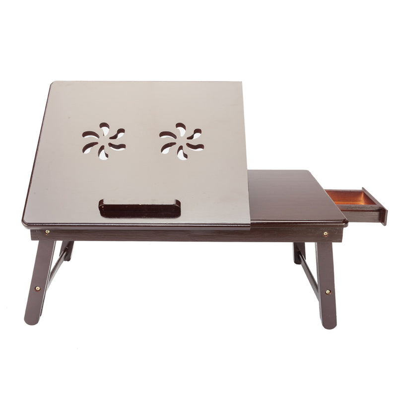 GAOMON 53cm Adjustable Computer Desk with Cup Holder - Wood Color