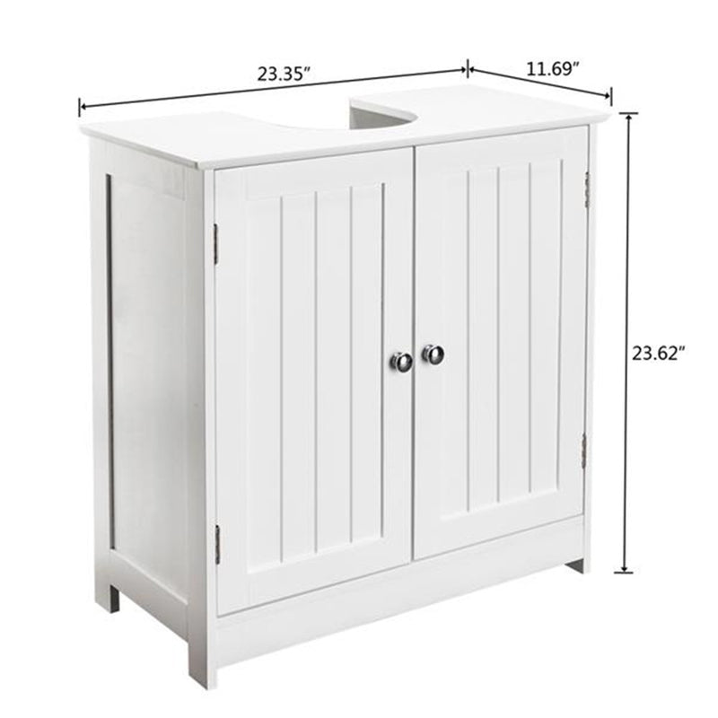 GAOMON 2-Door Storage Organizer Furniture Bathroom Sink Cabinet Bathroom Cabinet White