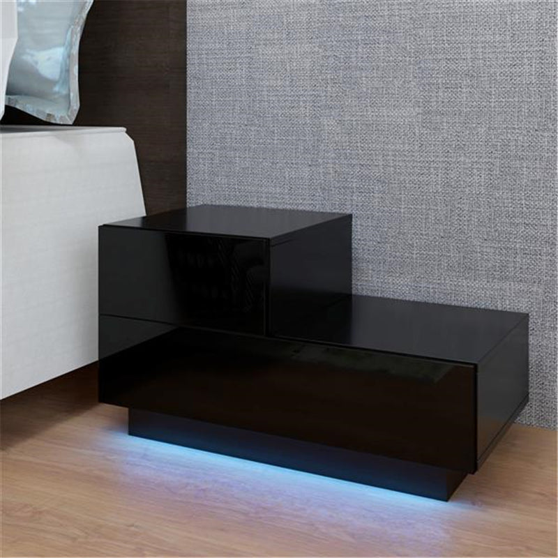 GAOMON 2-drawer Nightstand Bedside End Table Bedroom Black