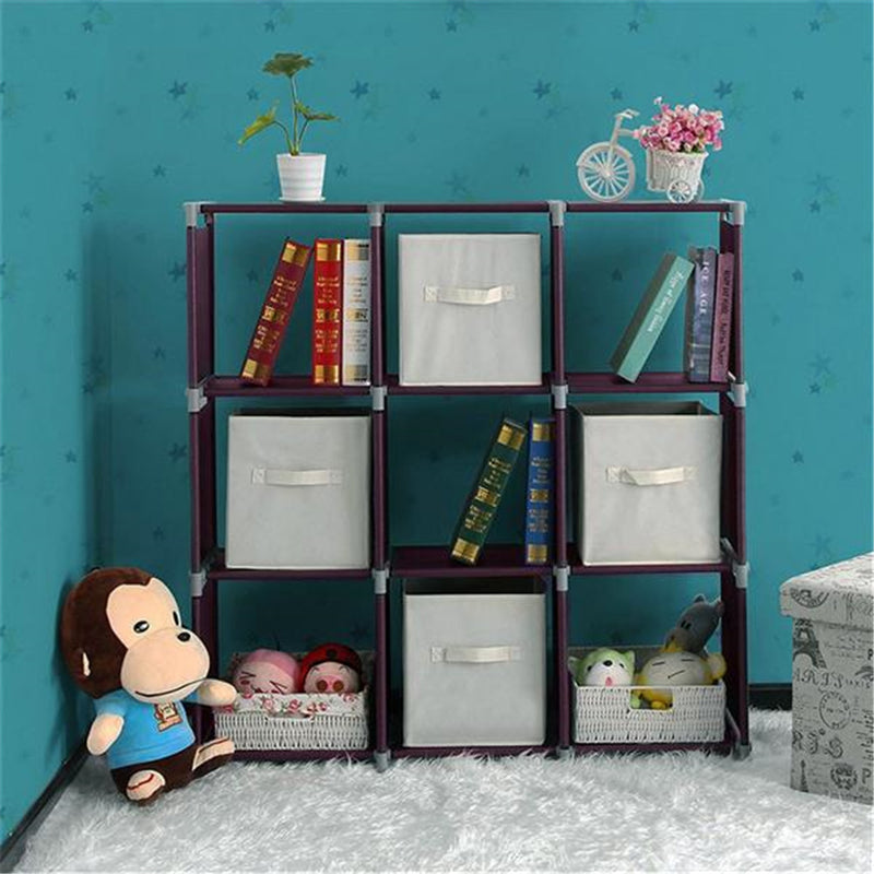 GAOMON 3 Layer 9 Compartment Storage Cube PVC Brown