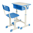 GAOMON Student Table Chair Set Adjustable White Paint Wood Grain Surface Plastic Blue