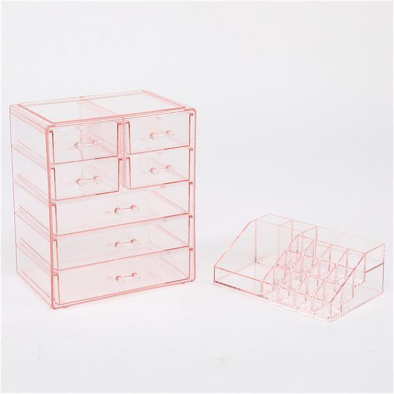 GAOMON 2pcs Makeup Organizer Cosmetic Storage Drawers Pink