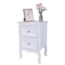 GAOMON Nightstand with 2 Drawer Side End Wood Bedside Tables White