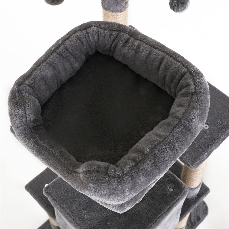 GAOMON Cat Tree Toy Plush Indoor Multistory Cat Tree Toys Cat Climbing Frame Toy Grey