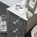 GAOMON Mirrored Nightstand Bedside End Table with 3-Drawers for Bedroom Mini Cabinet