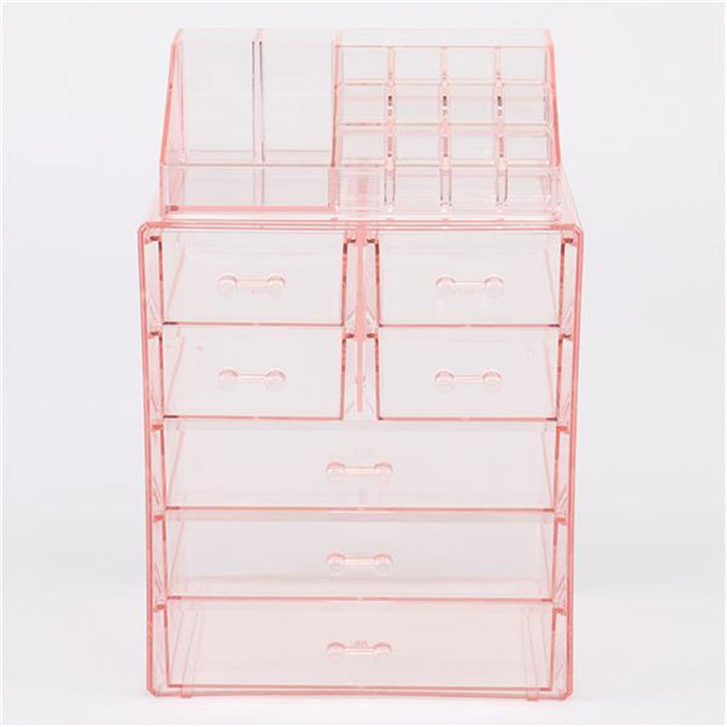 GAOMON 2pcs Makeup Organizer Cosmetic Storage Drawers Pink