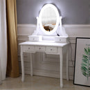 GAOMON 5-drawer Dressing Table with Single Mirror White