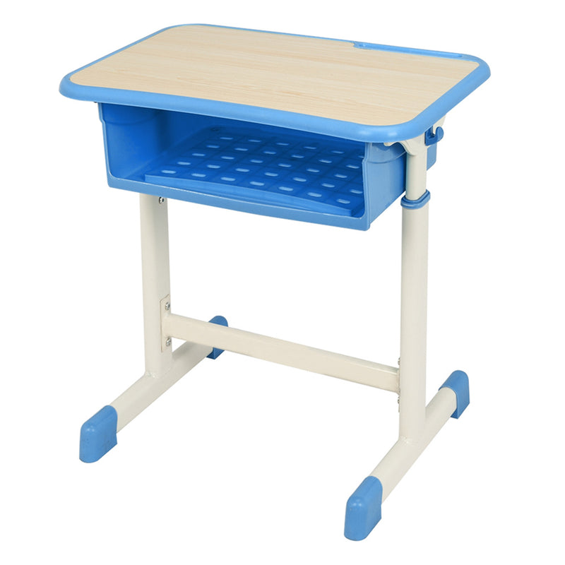 GAOMON Student Table Chair Set Adjustable White Paint Wood Grain Surface Plastic Blue