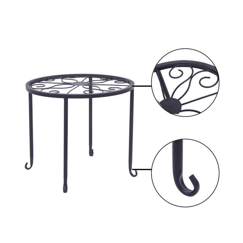 GAOMON 4pcs Plant Stands Indoor Outdoor Strong Plant Shelves Black