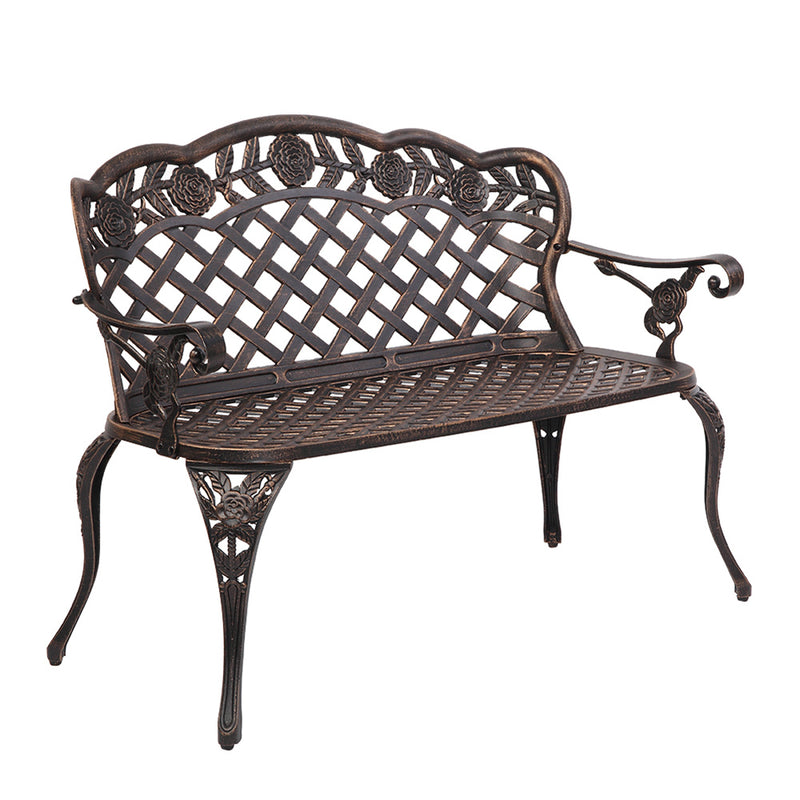 GAOMON 42.5 Inch Outdoor Leisure Couple Bench with Backrest Armrests Outdoor Stool