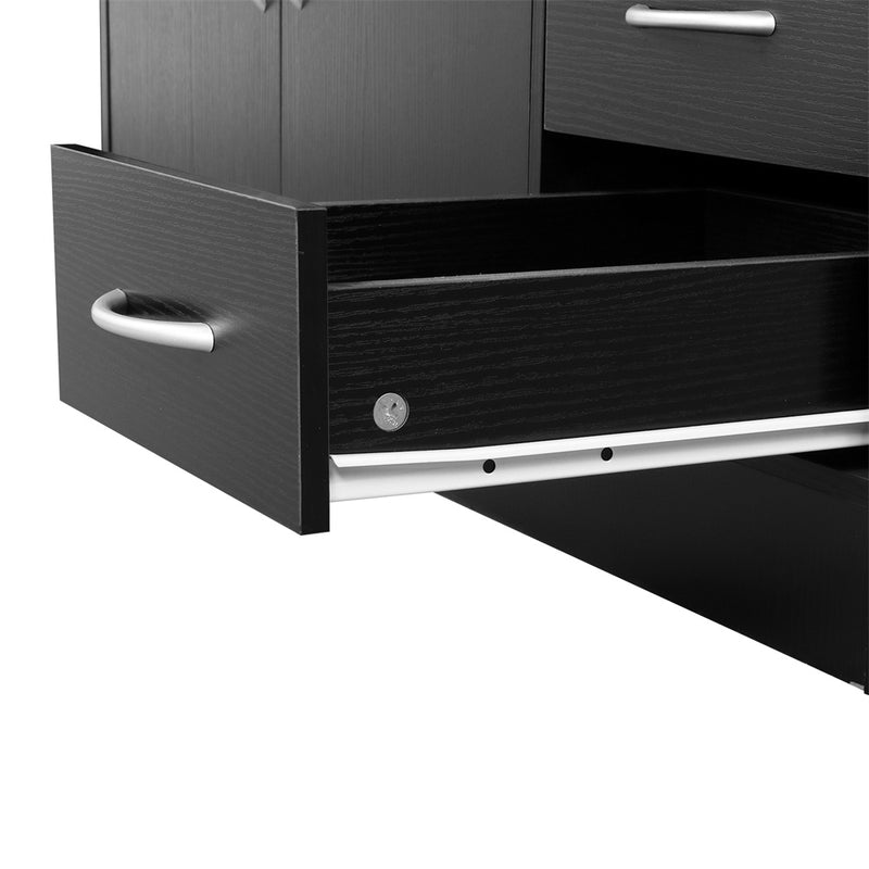 GAOMON Mdf Bathroom Cabinet with Double Doors Five Drawers Lightweight Waterproof Storage Cabinet
