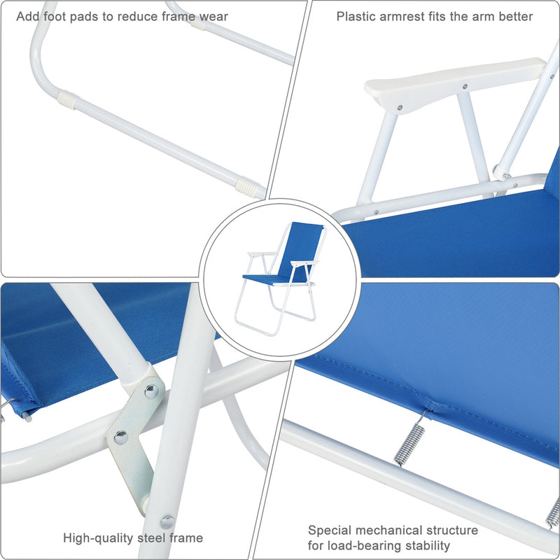 GAOMON Beach Chair Outdoor Beach 48.5*44*75cm Blue