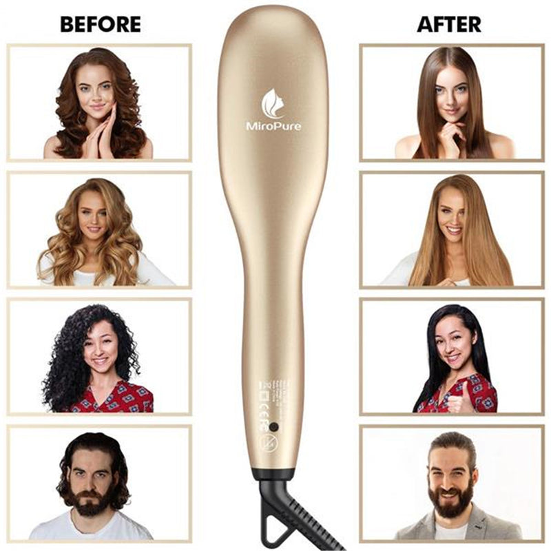 GAOMON Rapid Heating Hair Straightener Brush Ceramic Heated Electric Comb