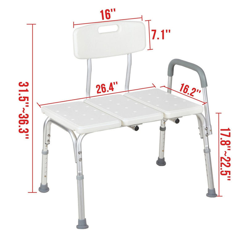 GAOMON Bathroom Safety Shower Chair with Back Anti-Slip Anti-Rust Bath Chair