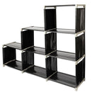 GAOMON 3-Tier 6-Cube Storage Rack Closet Organizer Staircase Organizer Black