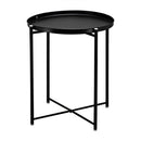 GAOMON Round Table Living Room Sofa Bed Side Table Black
