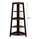 GAOMON 5-layer Fan-shaped Corner Shelf Household Organizer for Living Room Brown