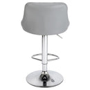 GAOMON 2pcs Adjustable Swivel Bar Stools Padded Chair with Back Gray