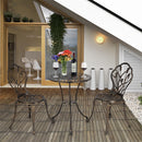 GAOMON 3pcs Tulip Bistro Set European Style Cast Aluminum Bronze Color Outdoor