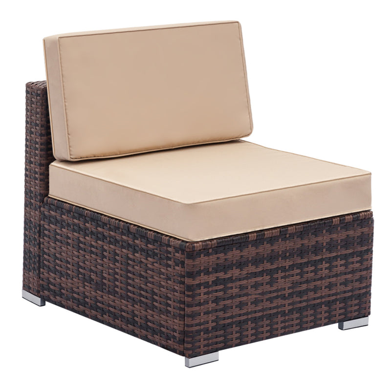 GAOMON 3pcs Weaving Rattan Modular Sofa Set 2 Corner Sofas + 1 Large Coffee Table
