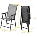 GAOMON 4pcs/set Portable Folding Chairs with Armrests Grey