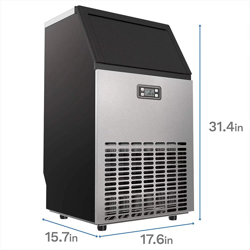 GAOMON 100LBS Commercial Ice Maker Machine Under Counter Stainless Steel Ice Machine