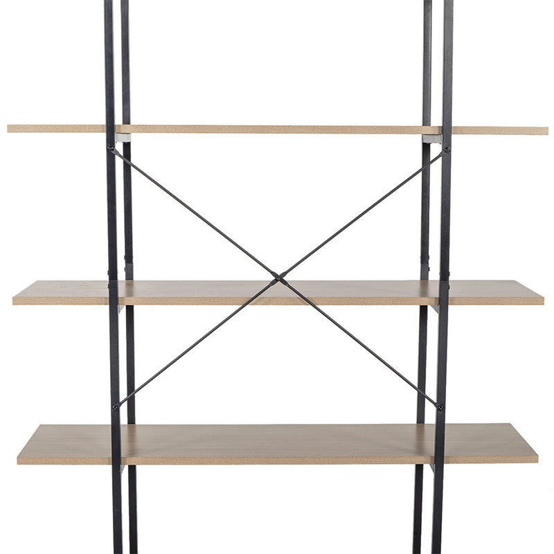 GAOMON 5-tier Bookcase Spacious Vintage Wood Metal Shelf Furniture