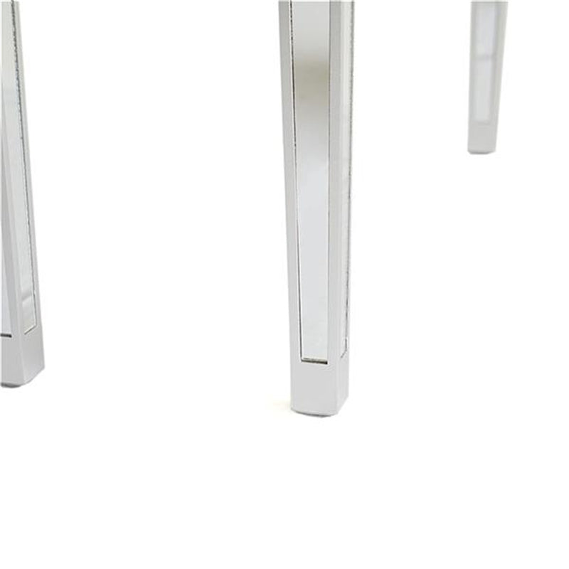 GAOMON Dressing Table Bedroom Table Glass Mirror Table with Two Drawers Silver