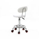 GAOMON Salon Stool Leather Sponge Adjustable Spa Bar Stool White