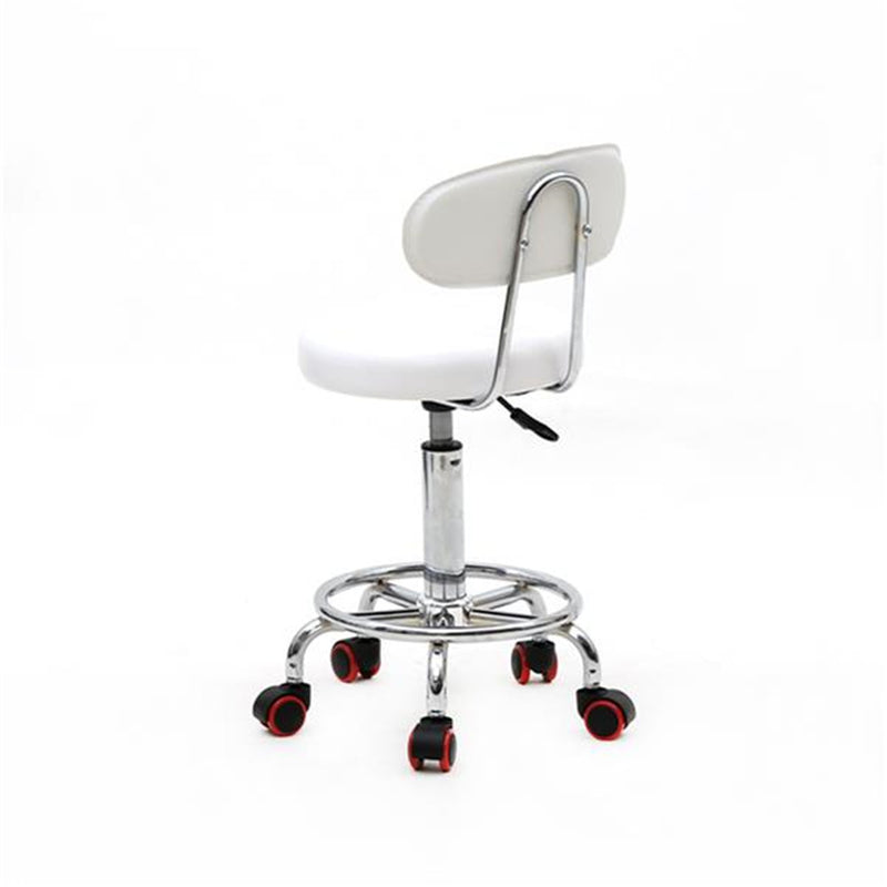 GAOMON Salon Stool Leather Sponge Adjustable Spa Bar Stool White