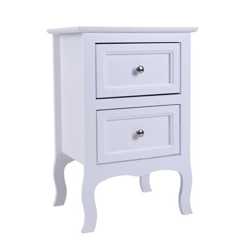 GAOMON Nightstand with 2 Drawer Side End Wood Bedside Tables White