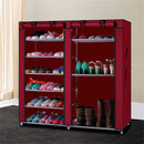 GAOMON Shoe Cabinet 6-layer Double-row 12-compartment Shoe Organizer Container Wine Red
