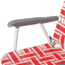 GAOMON 2pcs Beach Chair Steel Tube Bearing 120kg Folding Beach Chair Red White Strips