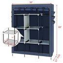 GAOMON 69" Clothing Organizer Wardrobe Storage Closet Clothes Portable Wardrobe Navy Blue