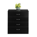 GAOMON 4-Drawer Wooden Dresser Storage Cabinets with Handles Black