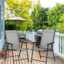 GAOMON 2pcs Portable Folding Chairs for Courtyard Outdoor Camping Beach Grey