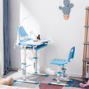 GAOMON Kids Desk Chair Set Height Adjustable Student Study Desk Home Schooling Blue