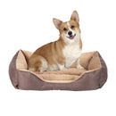 GAOMON 28" Pet Mat Kennel For Pet Cat Dog Non-slip Bottom Brown