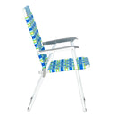 GAOMON 2pcs Strip Beach Chair 120kg Folding Beach Seat Chair Blue